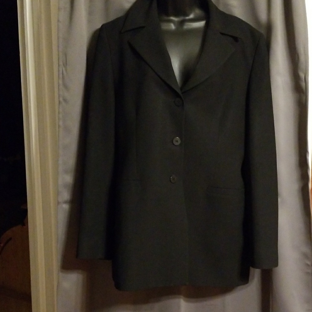 VTG Greta Garbo Womens 100% Virgin Wool Jacket Black Italy Sz 12 GUC READ